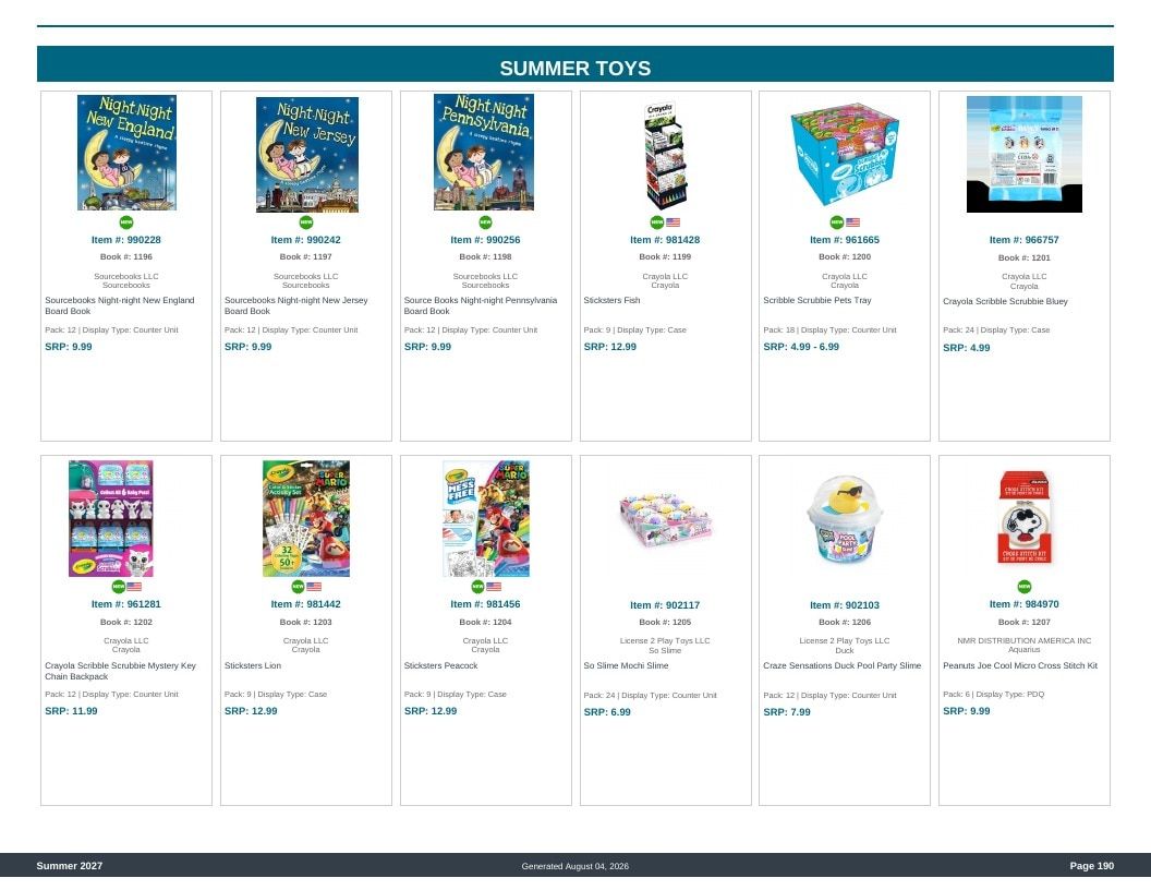 Imperial Distributors Spring Summer Show Catalog Weekly Ad August 1, 2026 - December 31, 2027