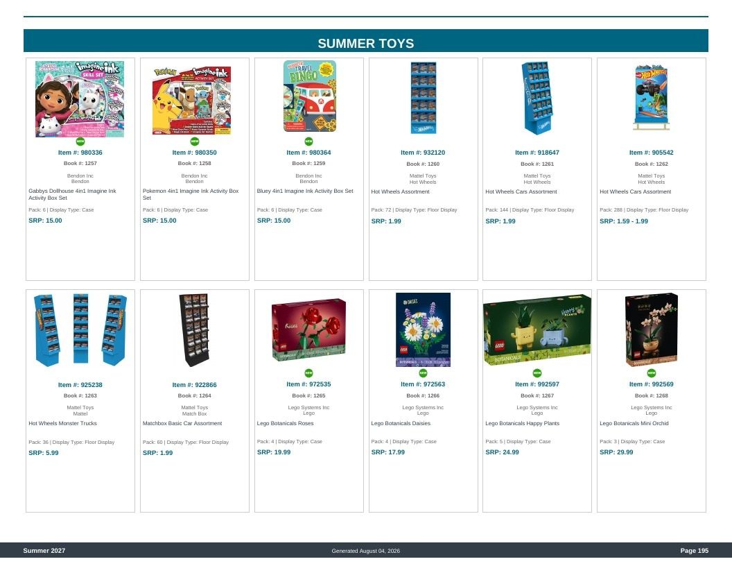 Imperial Distributors Spring Summer Show Catalog Weekly Ad August 1, 2026 - December 31, 2027