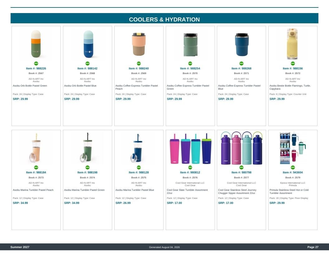 Imperial Distributors Spring Summer Show Catalog Weekly Ad August 1, 2026 - December 31, 2027