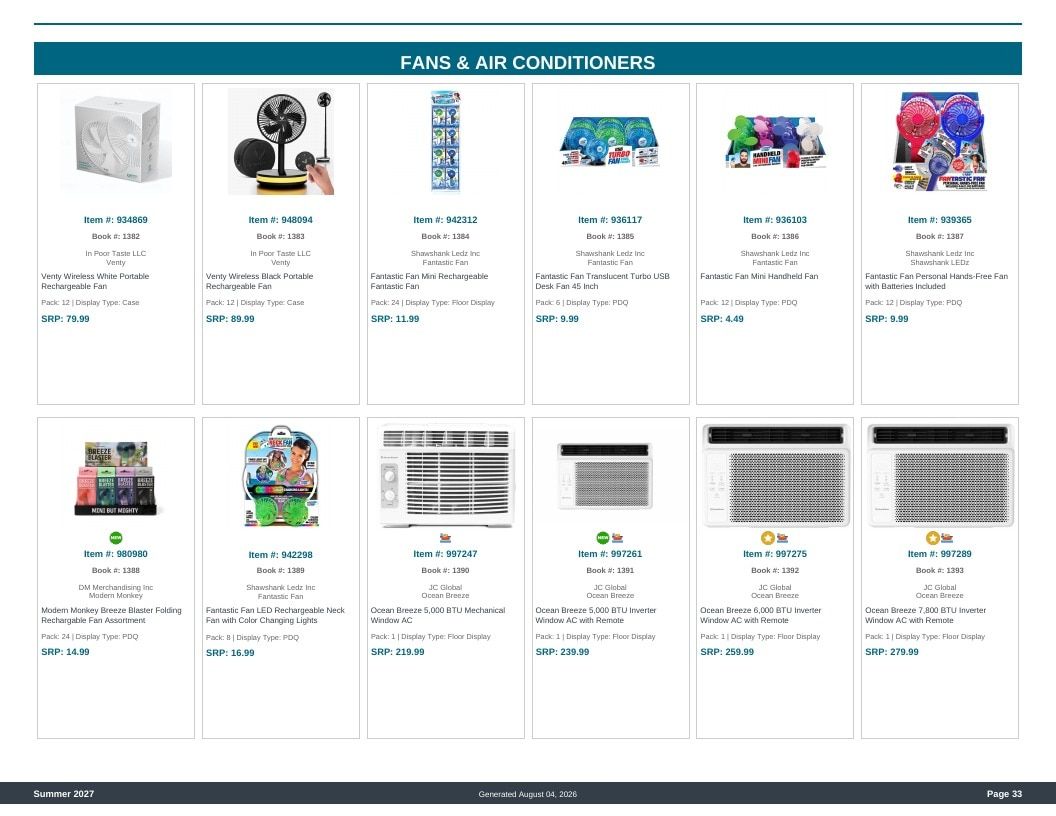Imperial Distributors Spring Summer Show Catalog Weekly Ad August 1, 2026 - December 31, 2027
