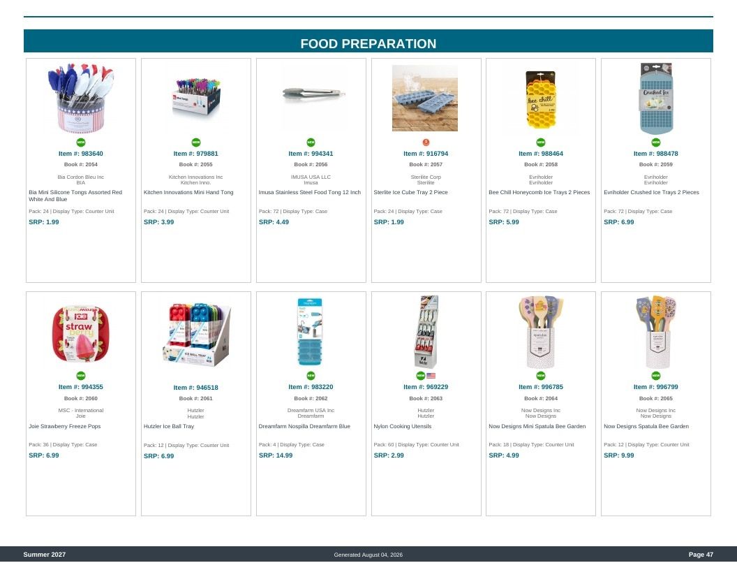 Imperial Distributors Spring Summer Show Catalog Weekly Ad August 1, 2026 - December 31, 2027