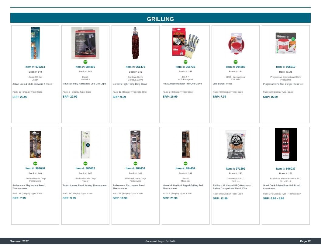 Imperial Distributors Spring Summer Show Catalog Weekly Ad August 1, 2026 - December 31, 2027