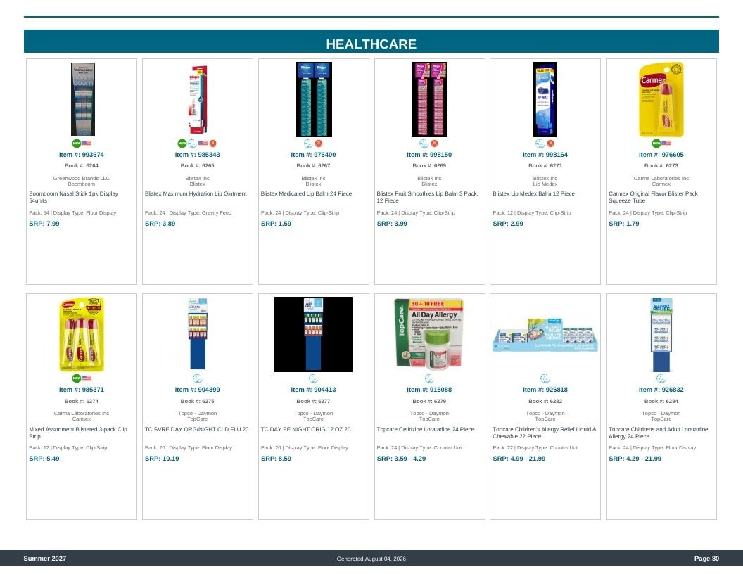 Imperial Distributors Spring Summer Show Catalog Weekly Ad August 1, 2026 - December 31, 2027