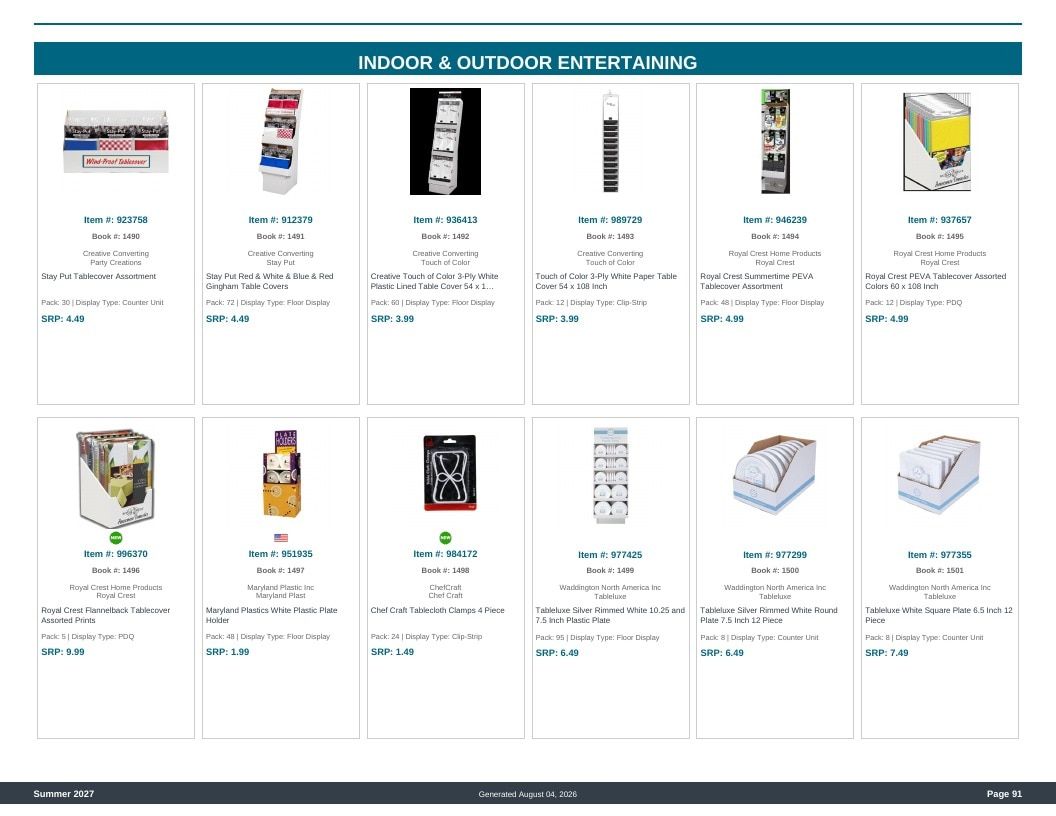 Imperial Distributors Spring Summer Show Catalog Weekly Ad August 1, 2026 - December 31, 2027
