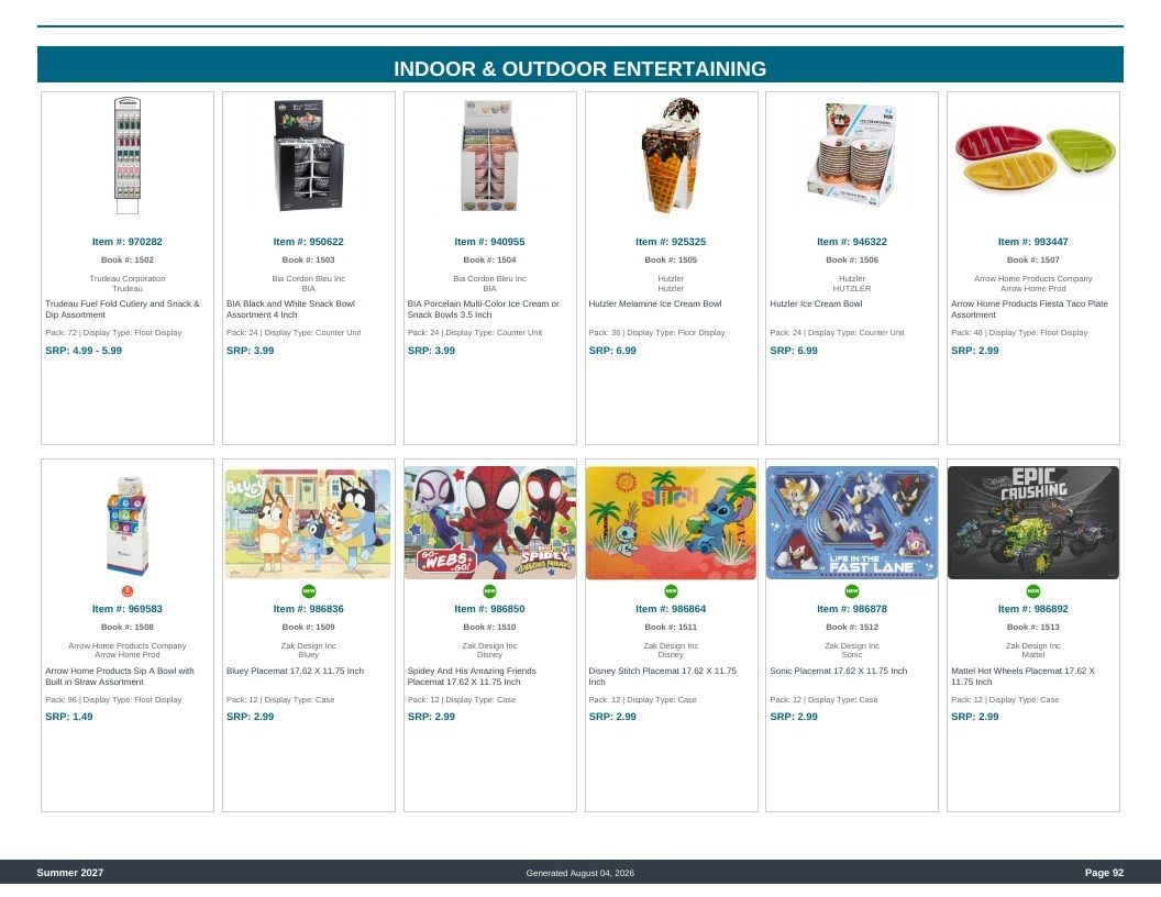 Imperial Distributors Spring Summer Show Catalog Weekly Ad August 1, 2026 - December 31, 2027