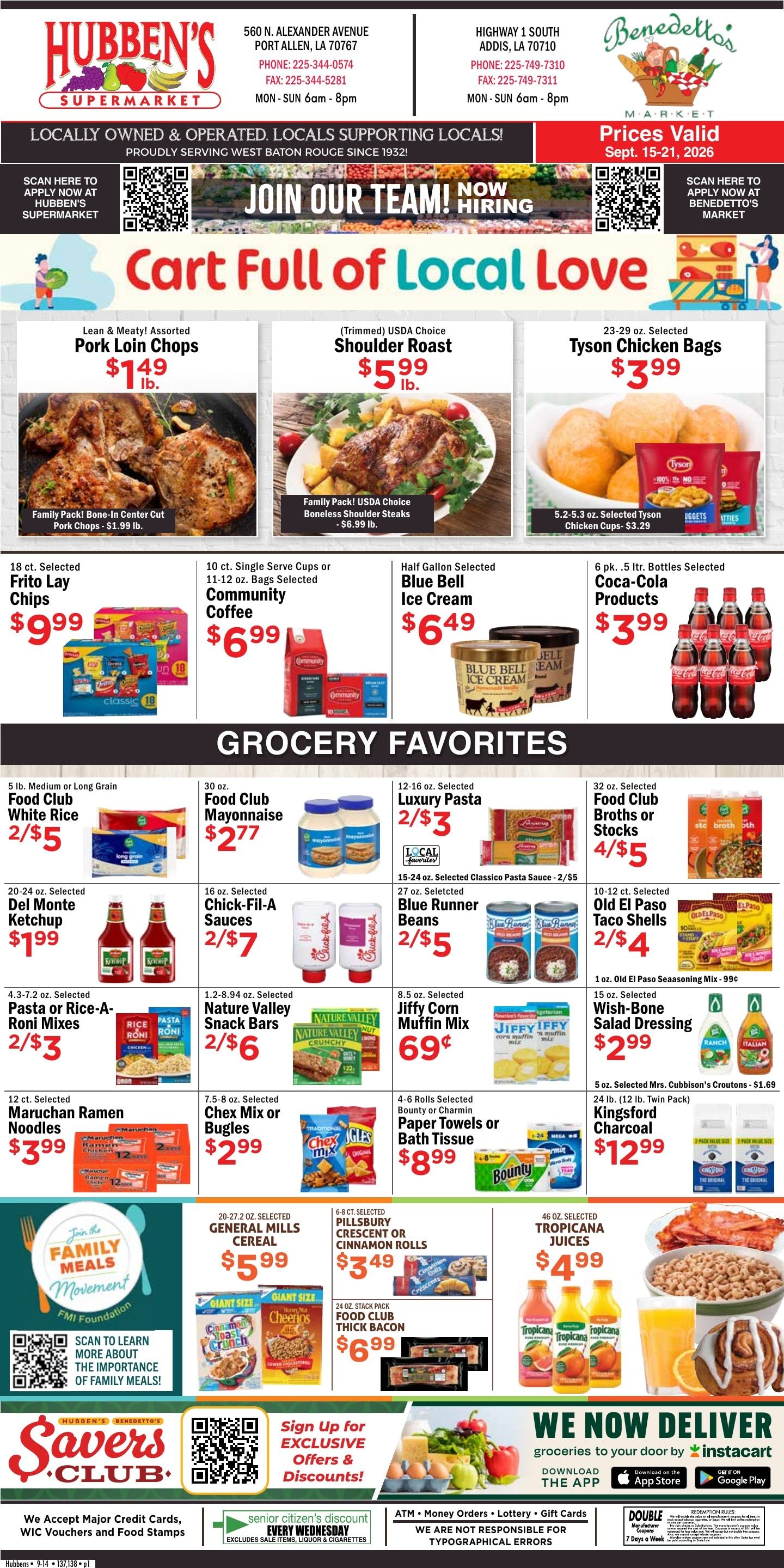 Hubben's Supermarket Weekly Ad September 15 - 21, 2026