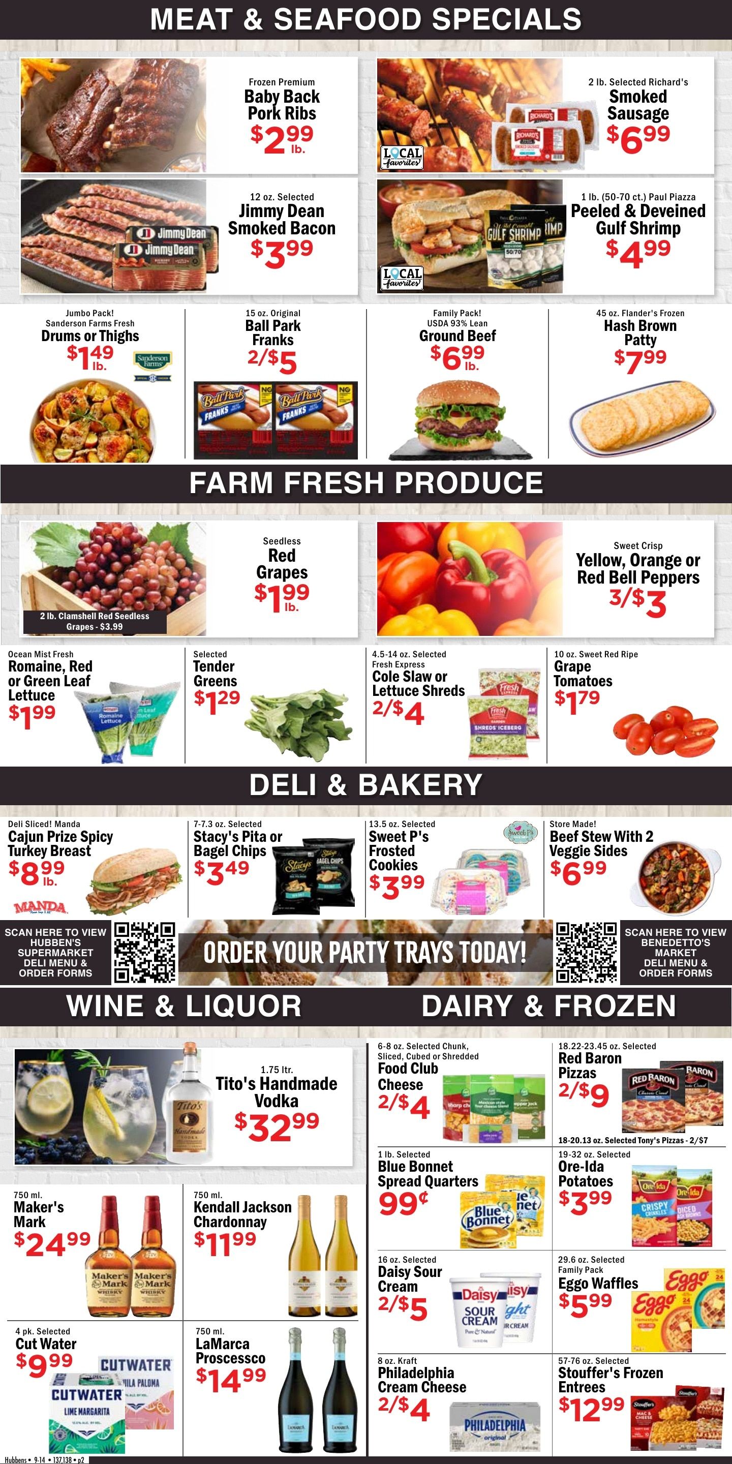 Hubben's Supermarket Weekly Ad September 15 - 21, 2026