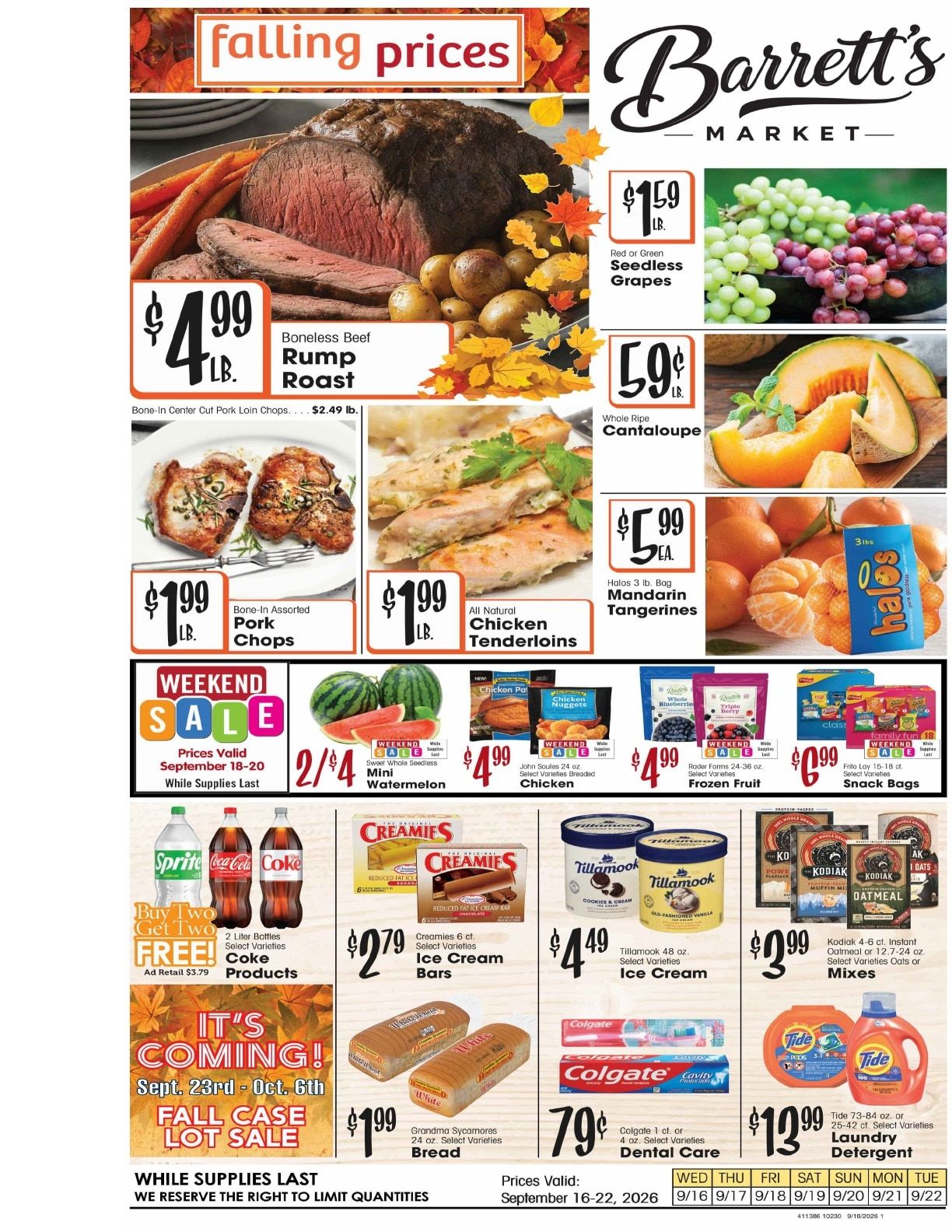 Barrett's Foodtown Weekly Ad September 16 - 22, 2026