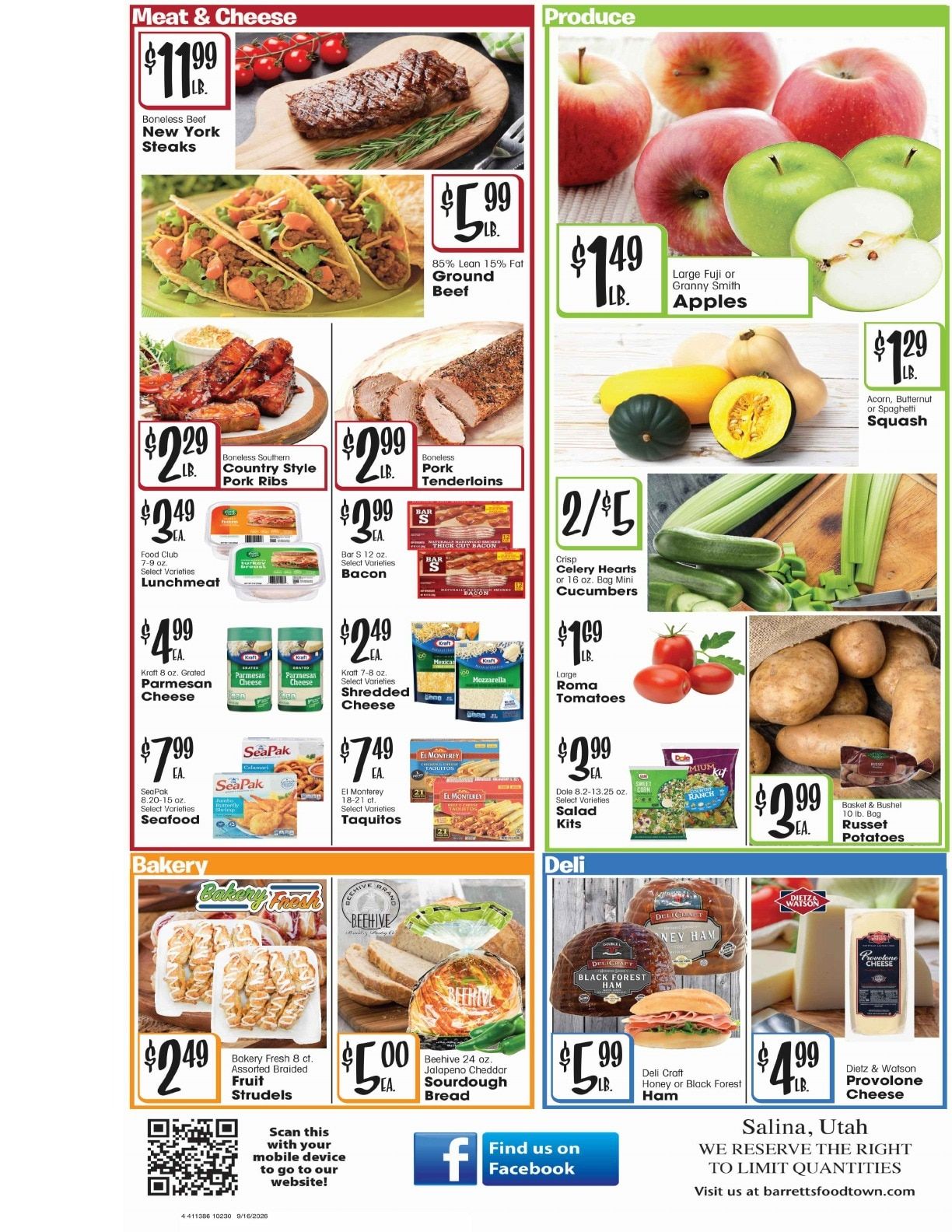 Barrett's Foodtown Weekly Ad September 16 - 22, 2026