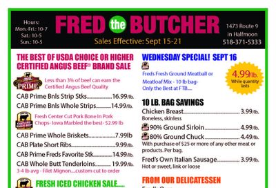 Fred the Butcher Weekly Ad September 15 - 21, 2026