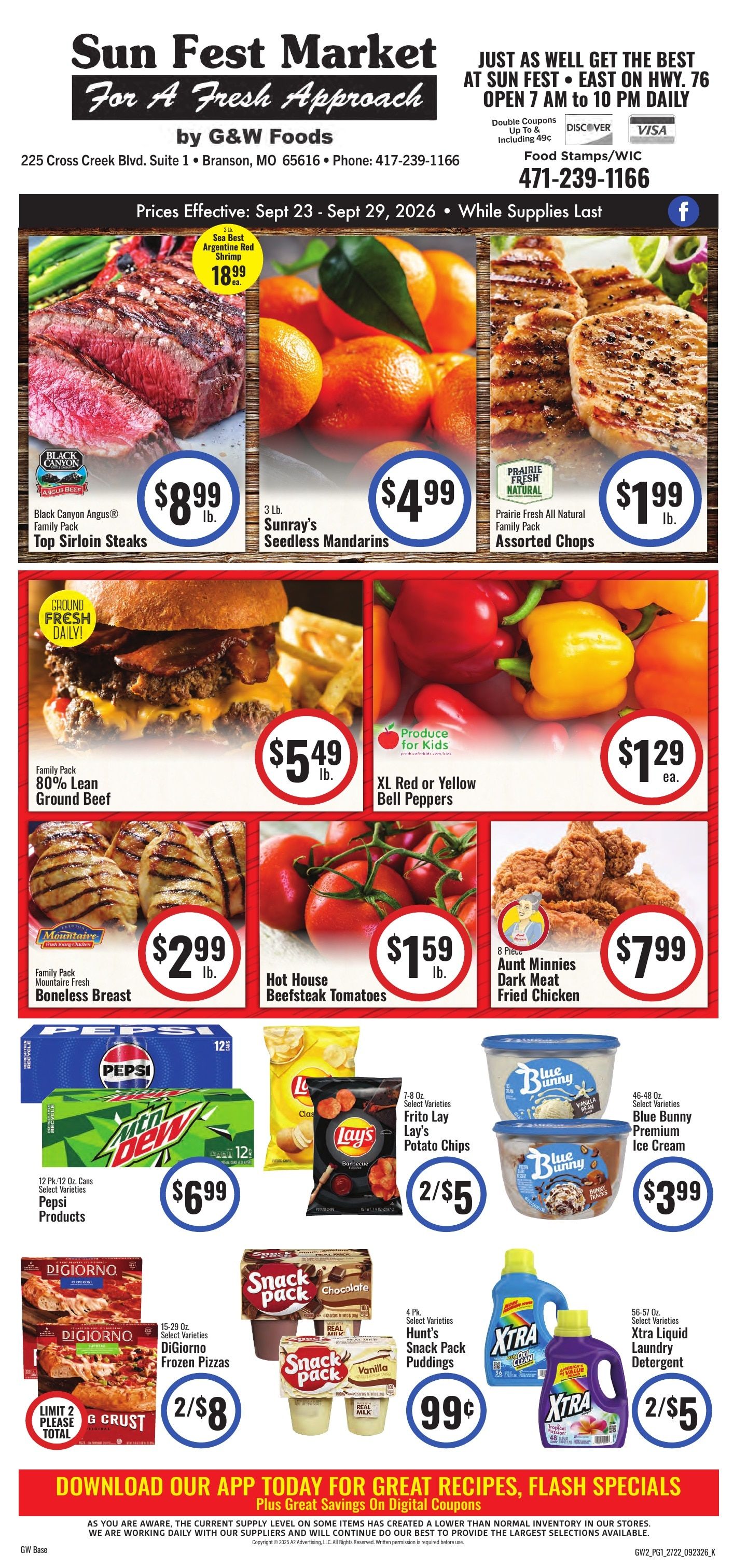 Sun Fest Market (Branson, MO) Weekly Ad September 23 - October 6, 2026