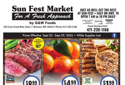 Sun Fest Market (Branson, MO) Weekly Ad September 23 - October 6, 2026