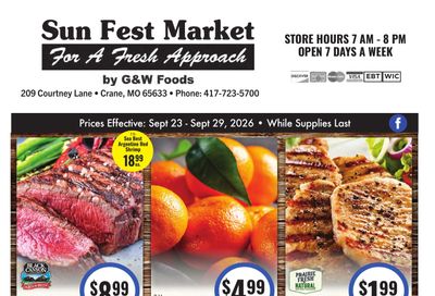 Sun Fest Market (Crane, MO) Weekly Ad September 23 - October 6, 2026