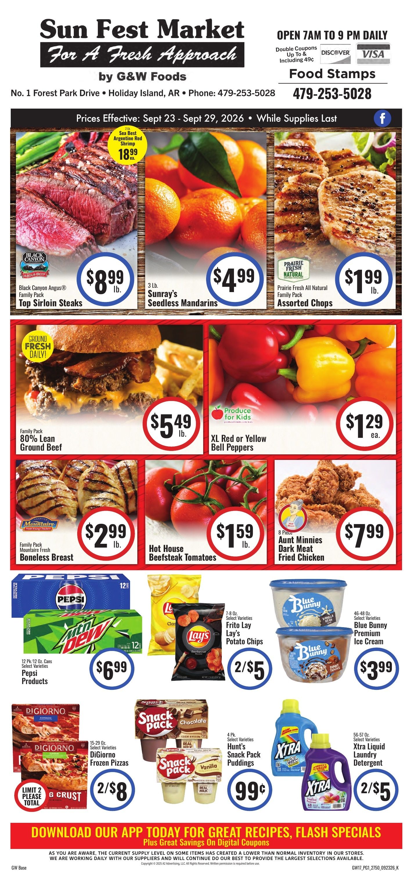 Sun Fest Market (Holiday Island, AR) Weekly Ad September 23 - October 6, 2026
