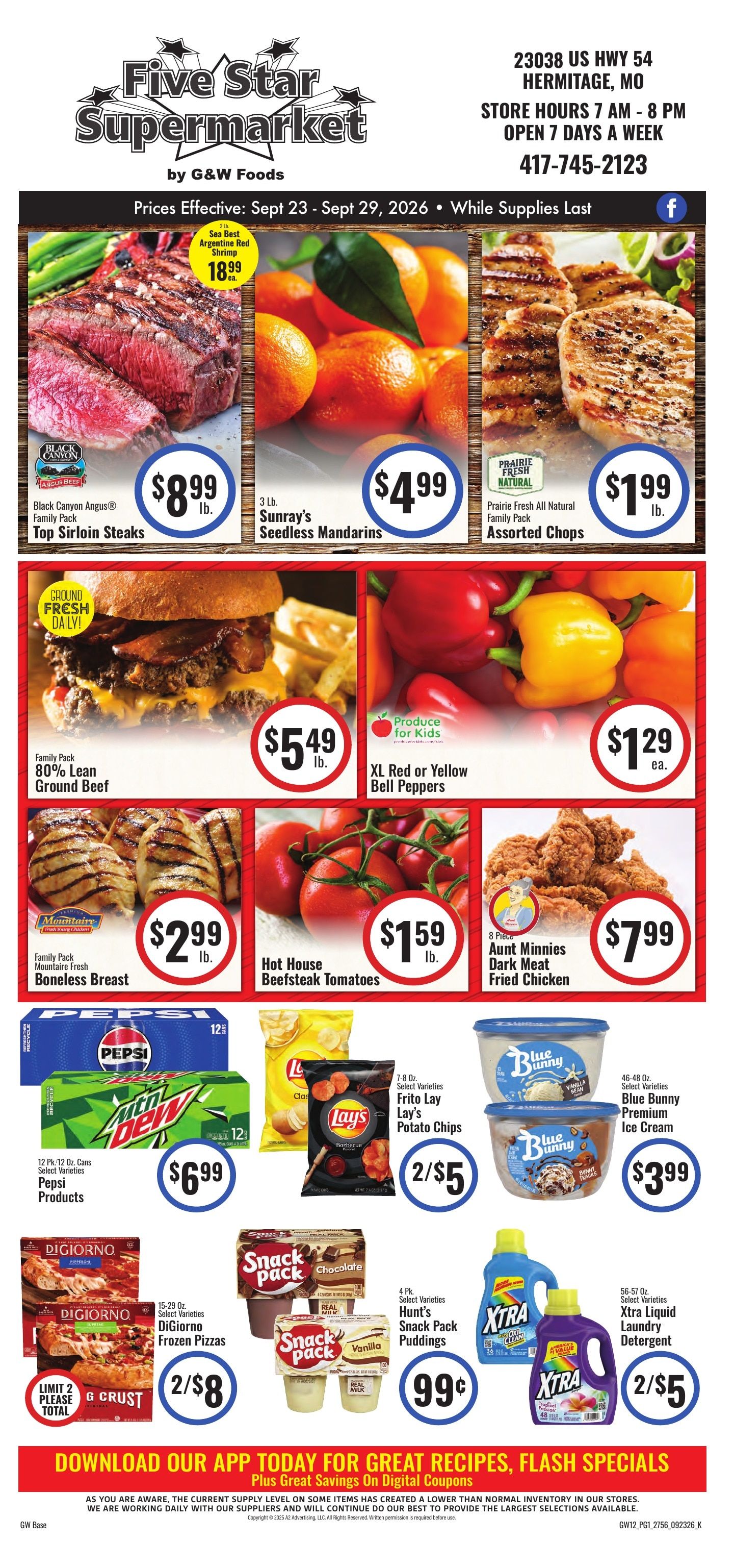 GW 5 Star Super Market Weekly Ad September 23 - October 6, 2026