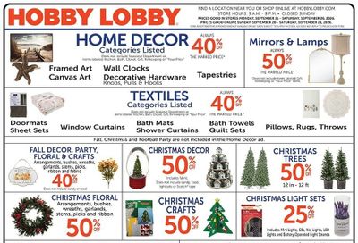Hobby Lobby Weekly Ad September 20 - 26, 2026
