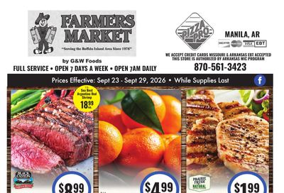 G&W Foods Farmers Market (Manila, AR) Weekly Ad September 23 - October 6, 2026