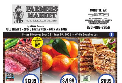 G&W Foods Farmers Market (Monette, AR) Weekly Ad September 23 - October 6, 2026
