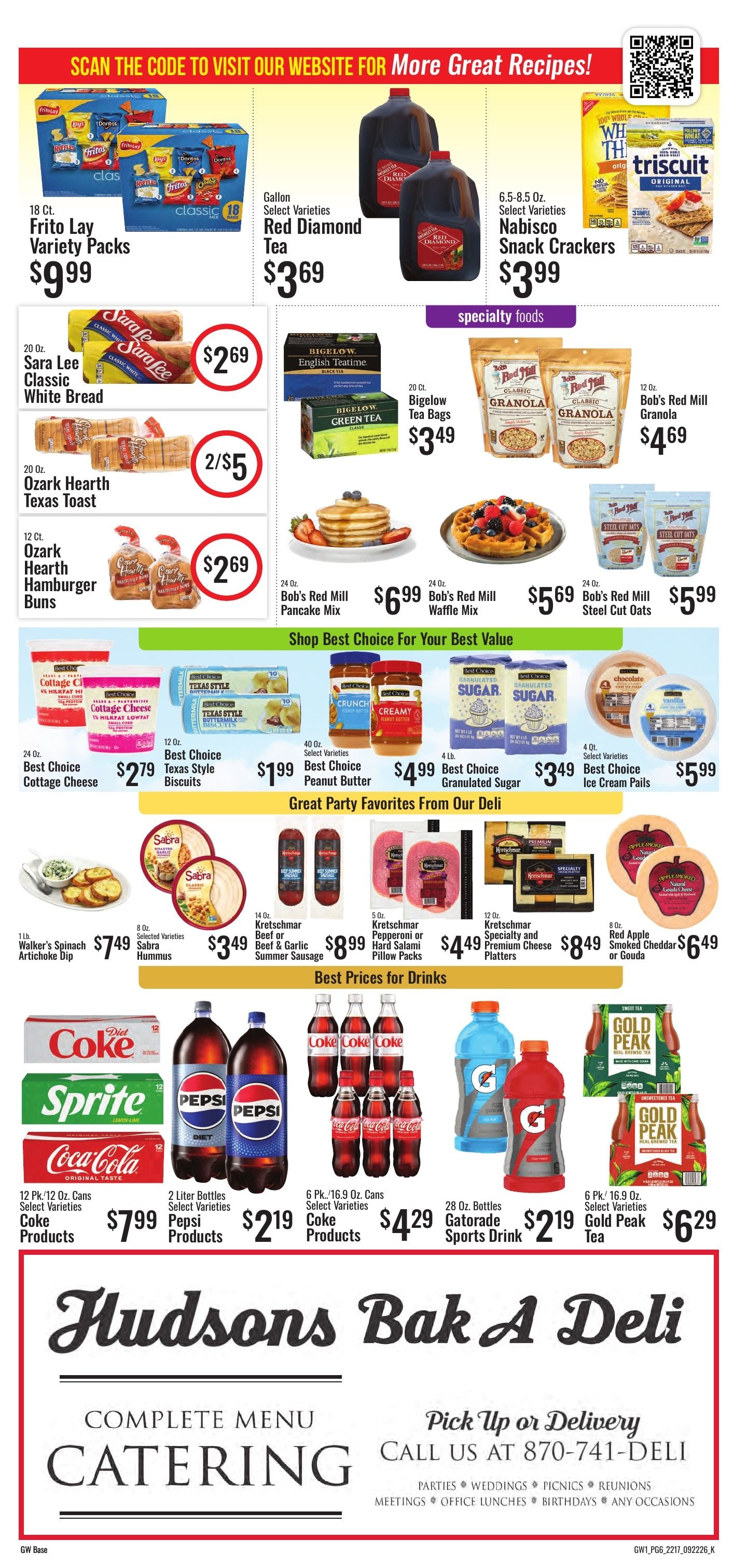 Hudson's Super Market Weekly Ad September 22 - October 5, 2026
