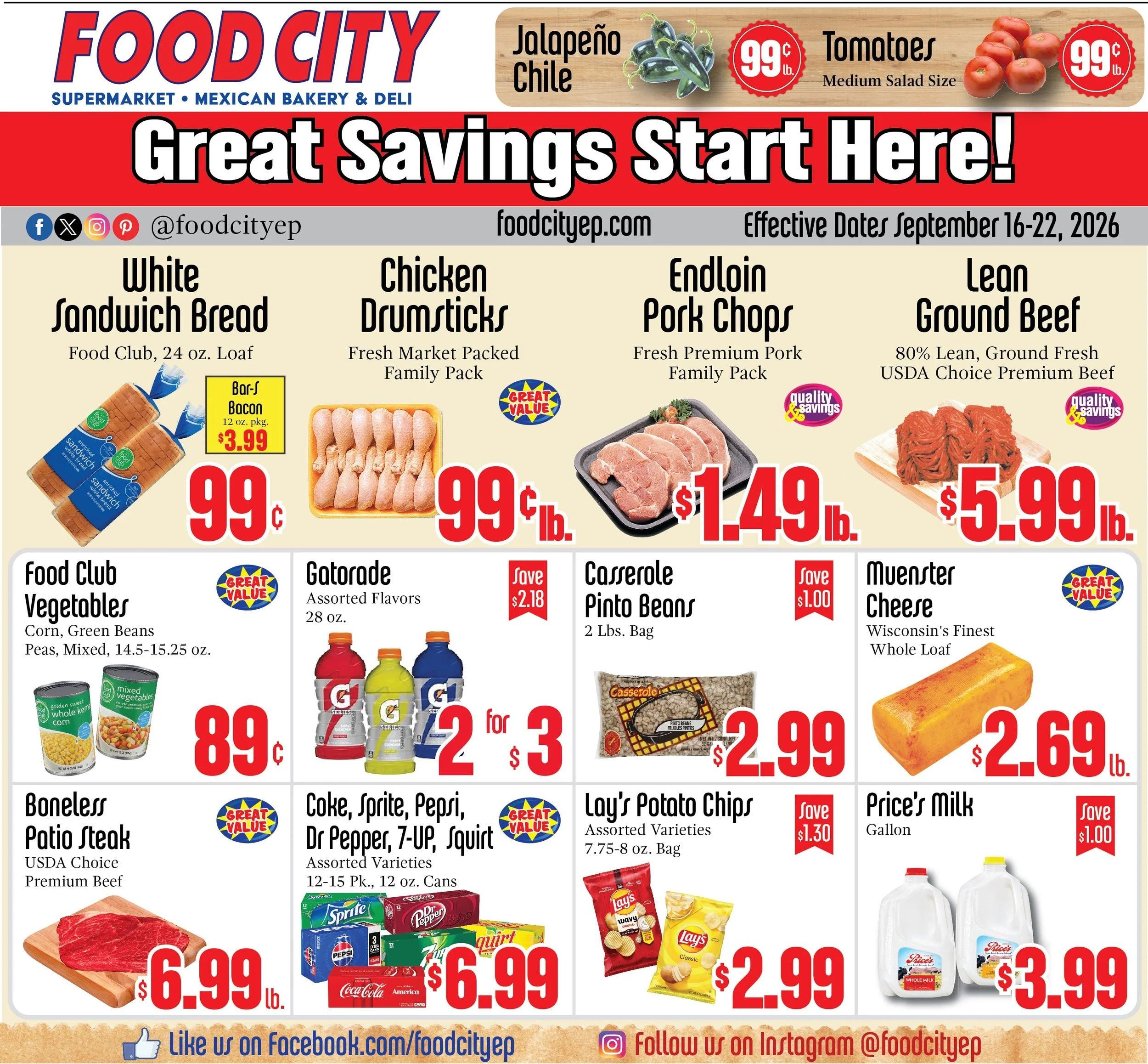 Food City El Paso Weekly Ad September 16 - 22, 2026