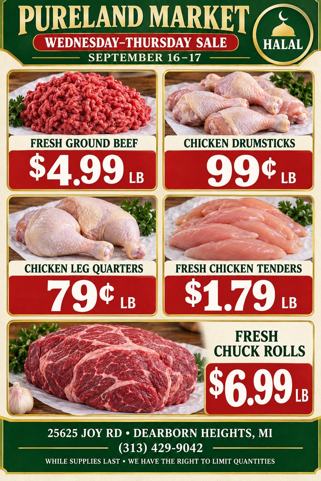 Pureland Supermarket (25625 Joy Road, Dearborn Heights, MI) Weekly Ad September 15 - 16, 2026