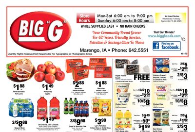 Big G Foods Great Deals This Week! Weekly Ad September 16 - 22, 2026