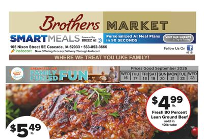 Brothers Market (Cascade, IA) Weekly Ad September 16 - 23, 2026