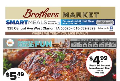 Brothers Market (Clarion, IA) Weekly Ad September 16 - 23, 2026