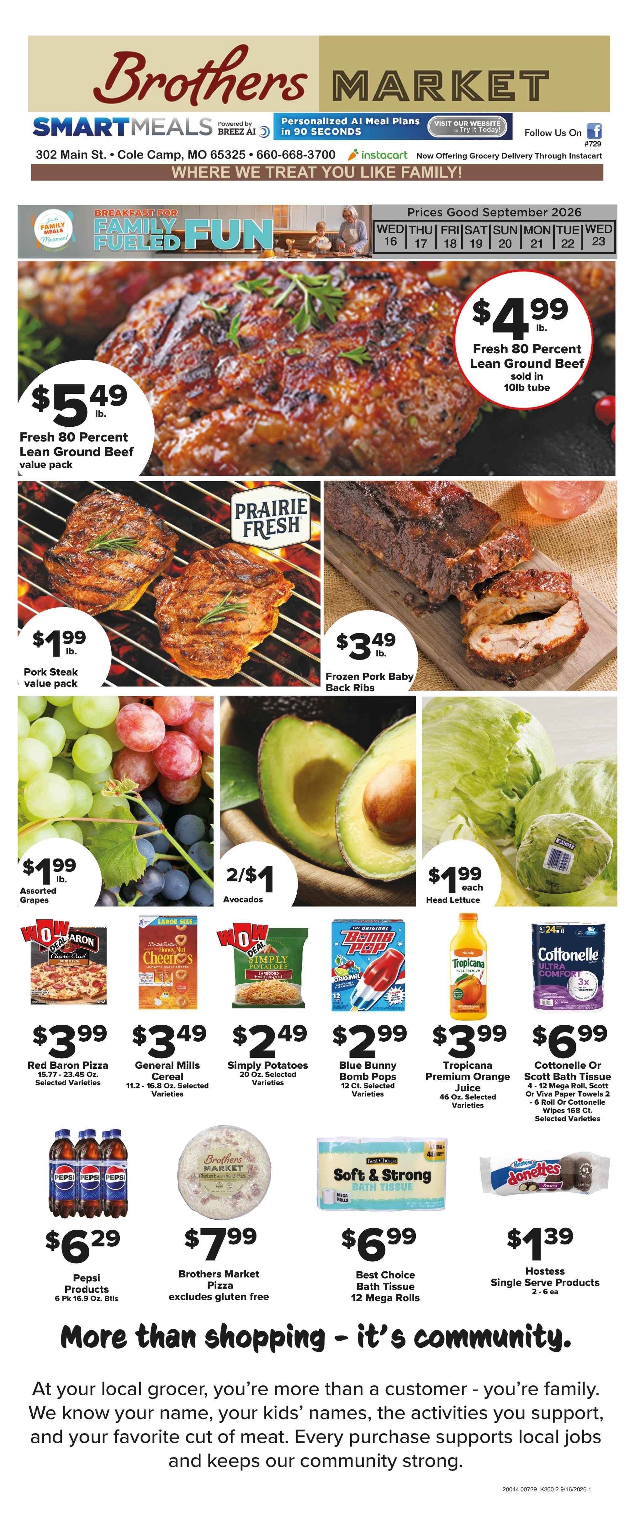 Brothers Market (Cole Camp, MO) Weekly Ad September 16 - 23, 2026