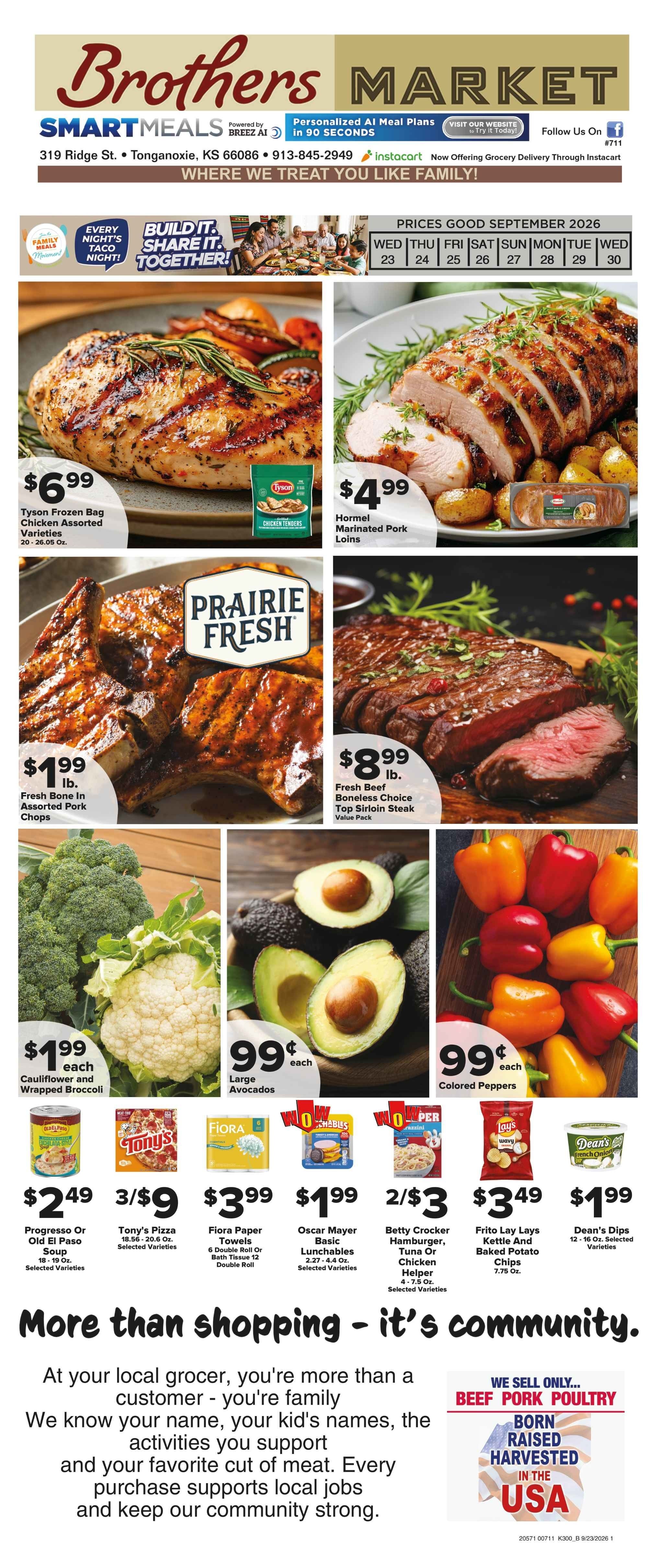 Brothers Market (Tonganoxie, KS) Weekly Ad September 16 - 23, 2026