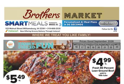Brothers Market (Williamsburg, IA) Weekly Ad September 16 - 23, 2026