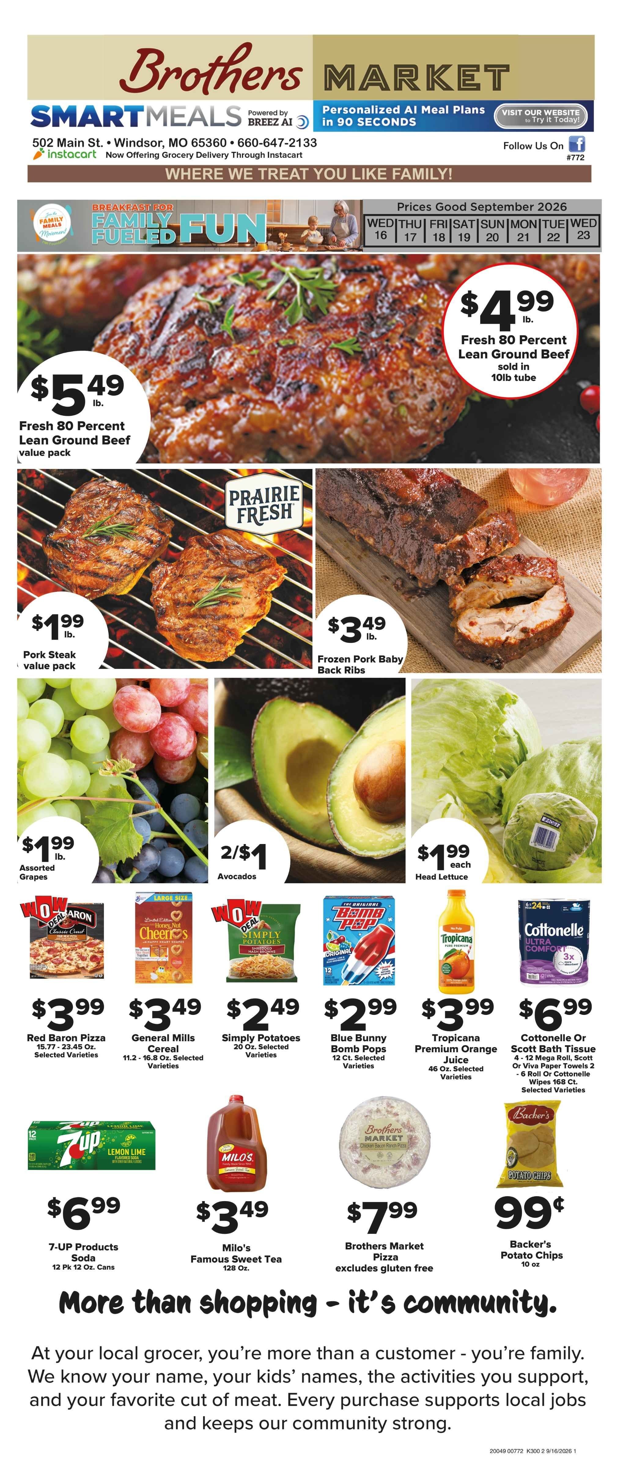 Brothers Market (Windsor, MO) Weekly Ad September 16 - 23, 2026