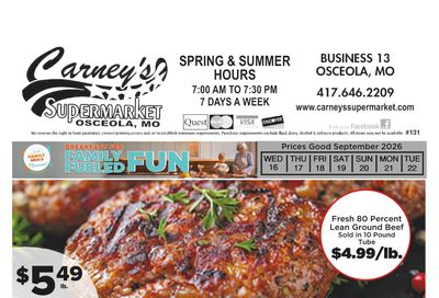 Carney's Supermarket Weekly Ad September 16 - 22, 2026