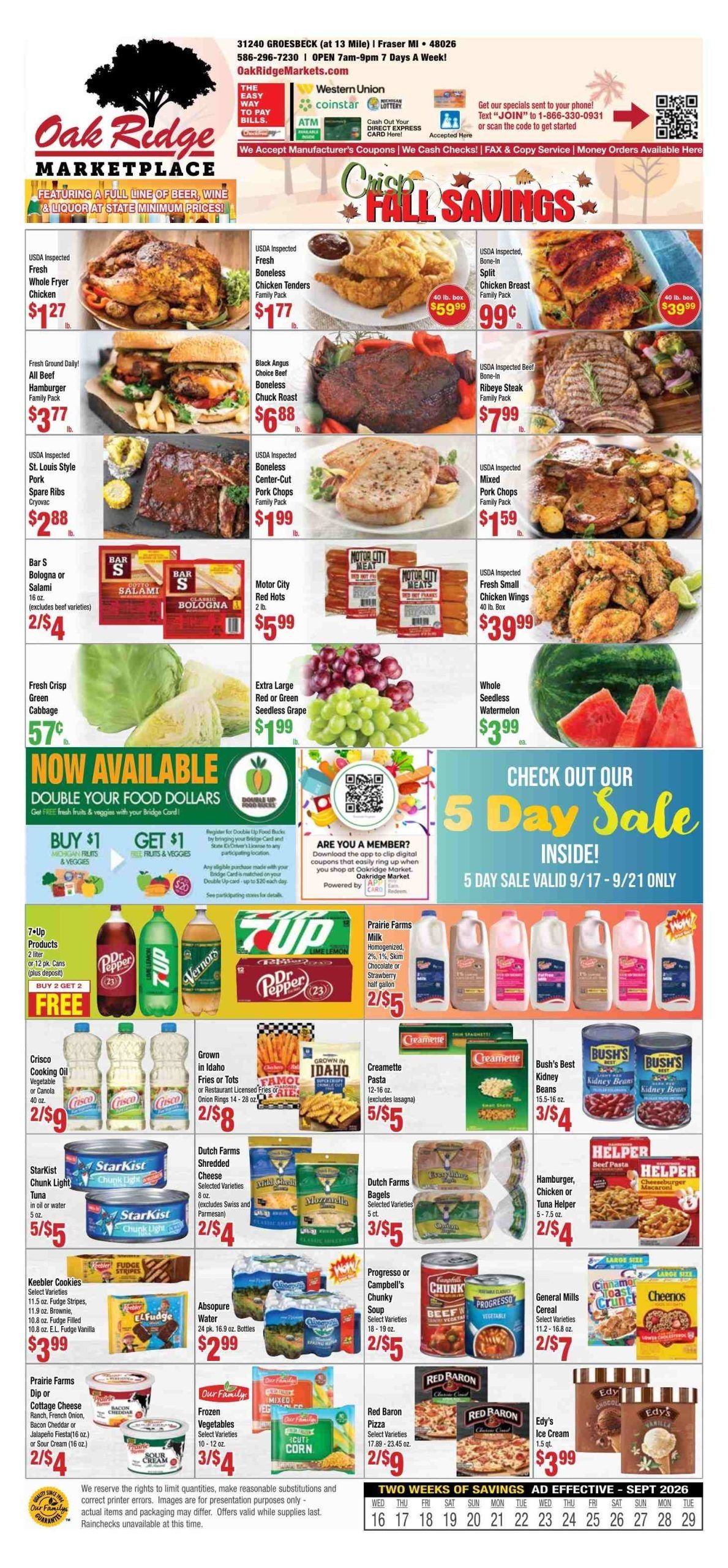 Oak Ridge Marketplace Weekly Ad September 17 - 21, 2026