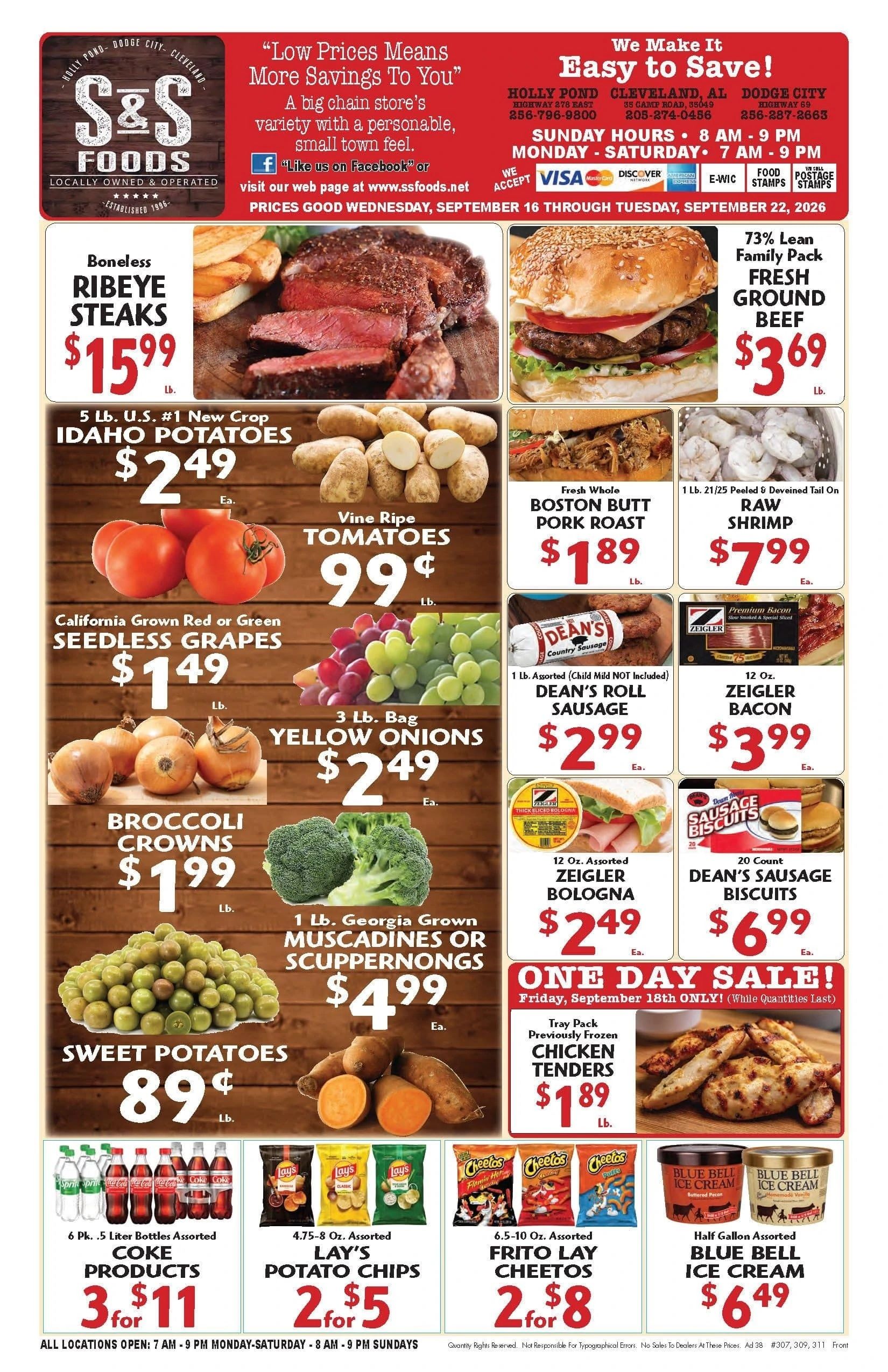 S&S Foods Alabama Weekly Ad September 16 - 22, 2026