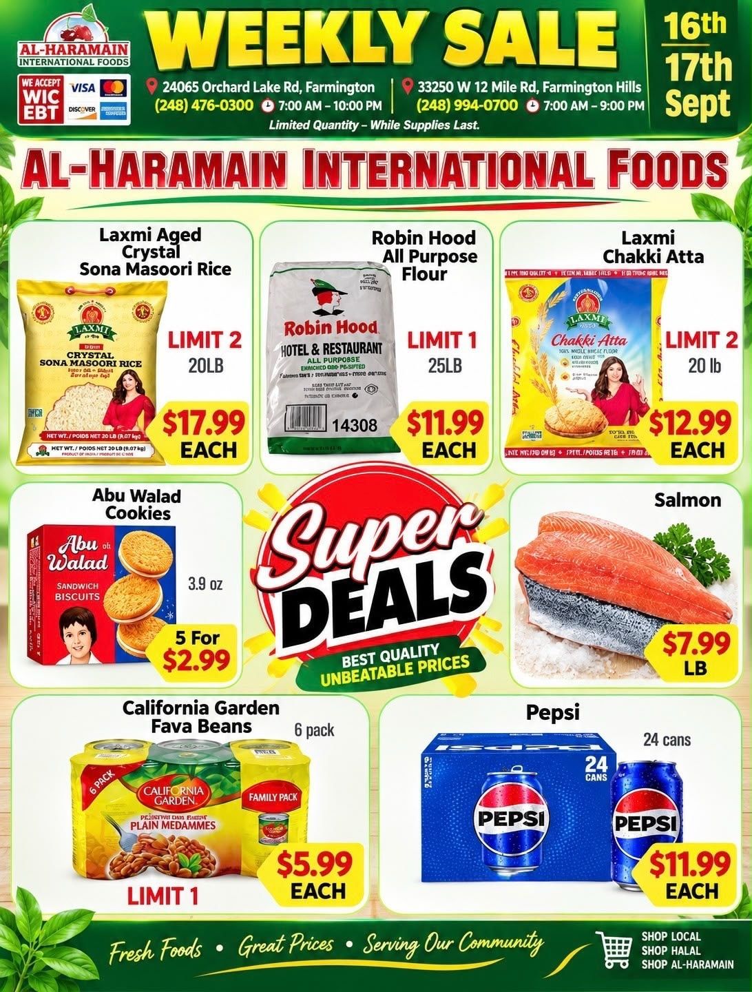 Al-Haramain International (33250 West 12 Mile Road, Farmington Hills, MI) Weekly Ad September 16 - 17, 2026