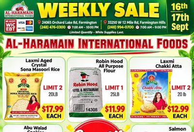 Al-Haramain International (33250 West 12 Mile Road, Farmington Hills, MI) Weekly Ad September 16 - 17, 2026
