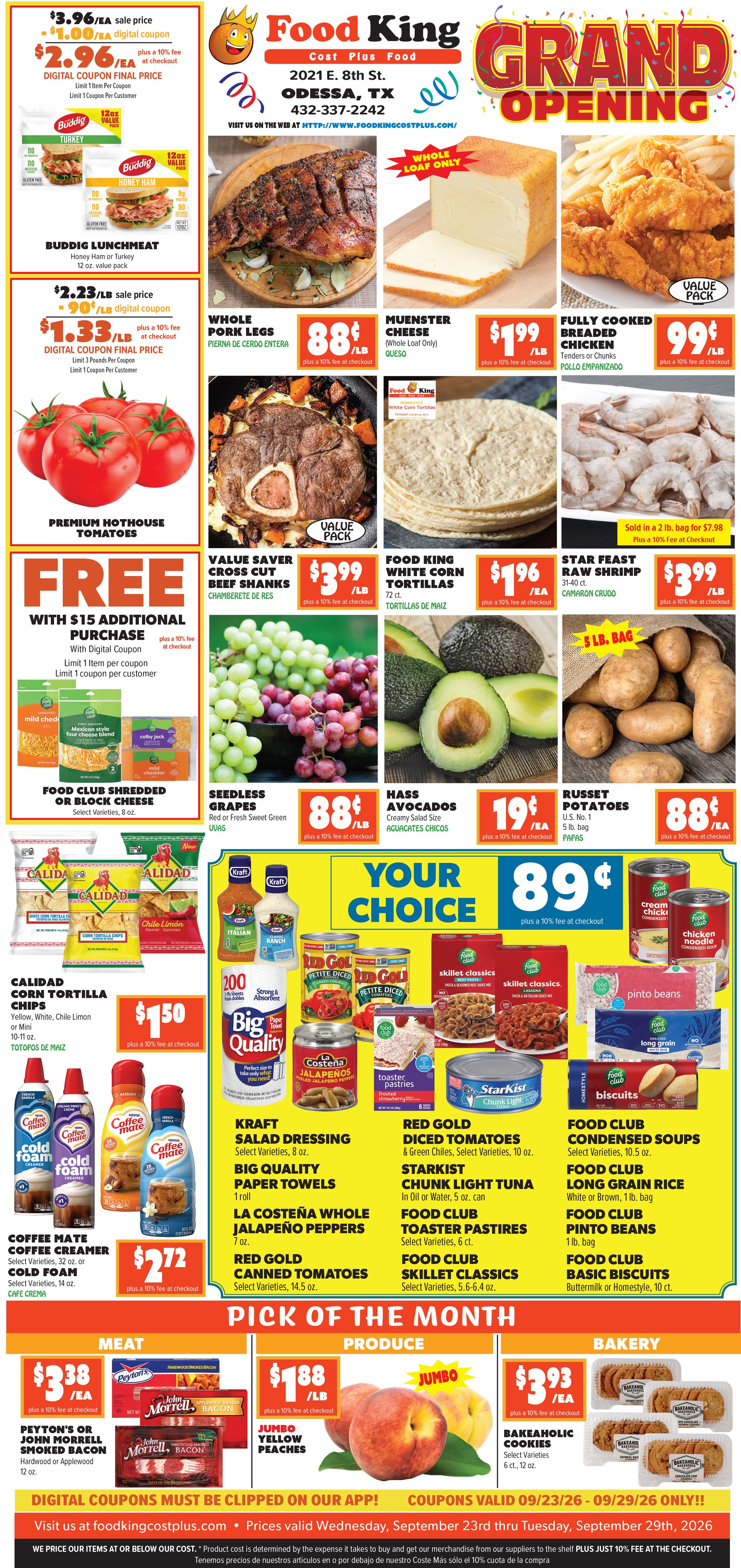 Food King Weekly Ad September 23 - 29, 2026
