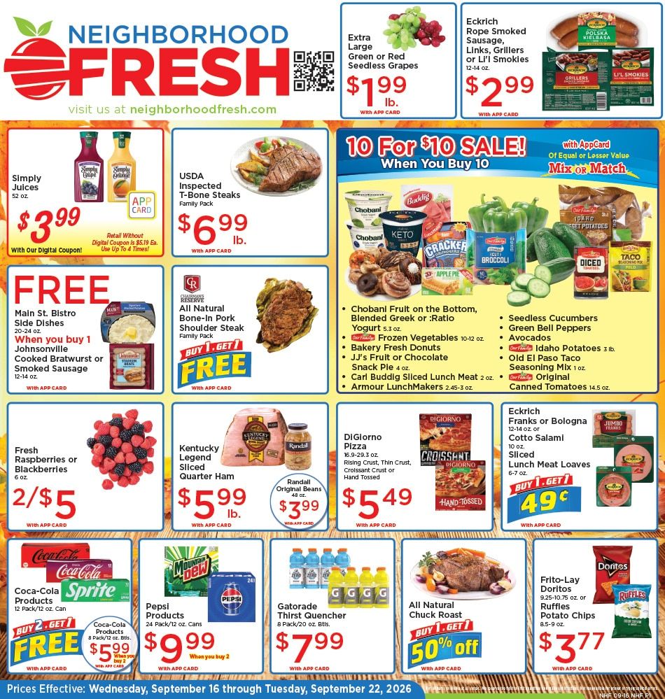 Neighborhood Fresh Weekly Ad September 16 - 22, 2026