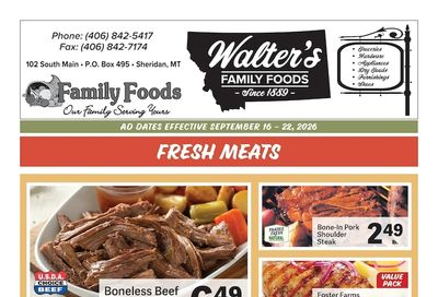 Walter's Family Foods Weekly Ad September 16 - 22, 2026