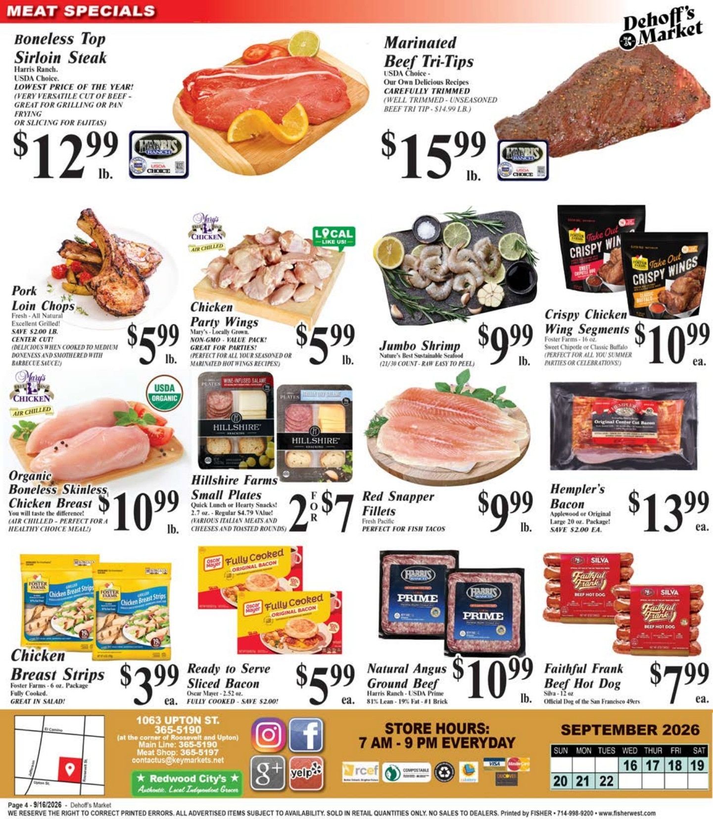 Dehoff's Key Markets (Redwood City Area, CA) Weekly Ad September 16 - 21, 2026