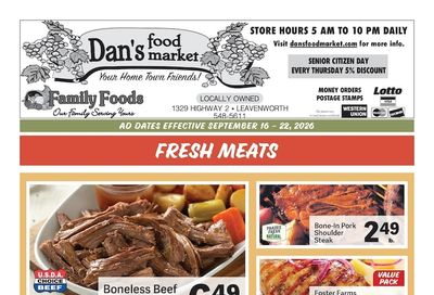 Dan's Food Market Weekly Ad September 16 - 22, 2026
