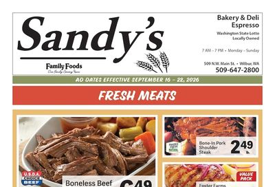 Sandy's Family Foods Weekly Ad September 16 - 22, 2026