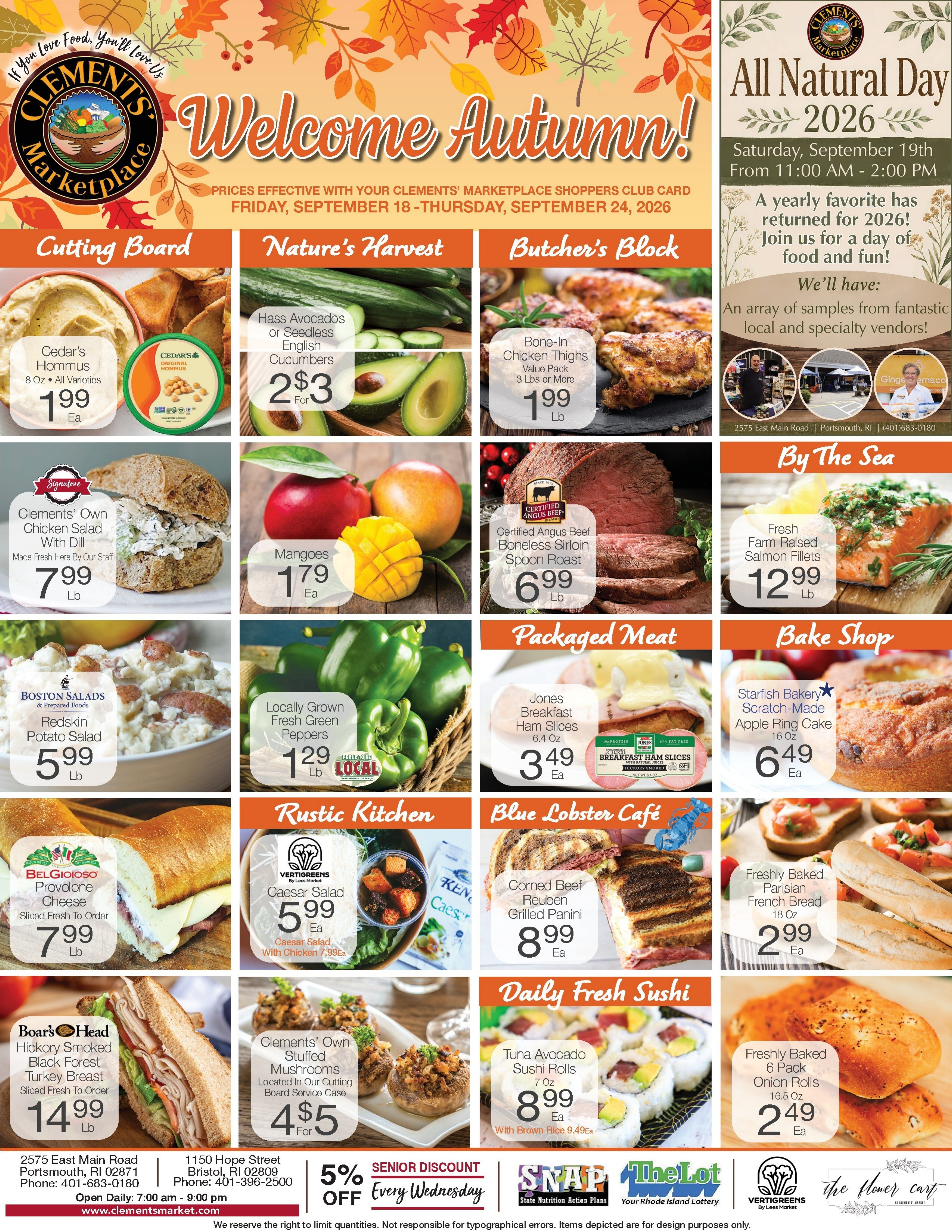 Clements' Marketplace (Rhode Island) Weekly Ad September 18 - 24, 2026