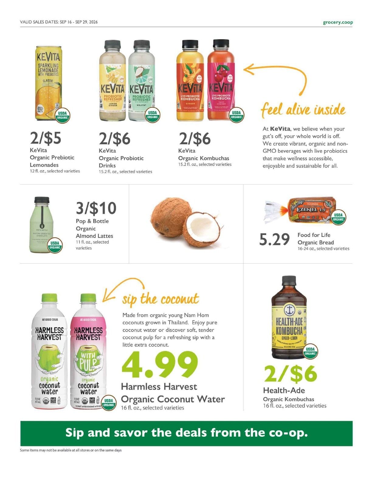 Harmony Natural Foods Co-op Co+op Deals Weekly Ad September 16 - 29, 2026