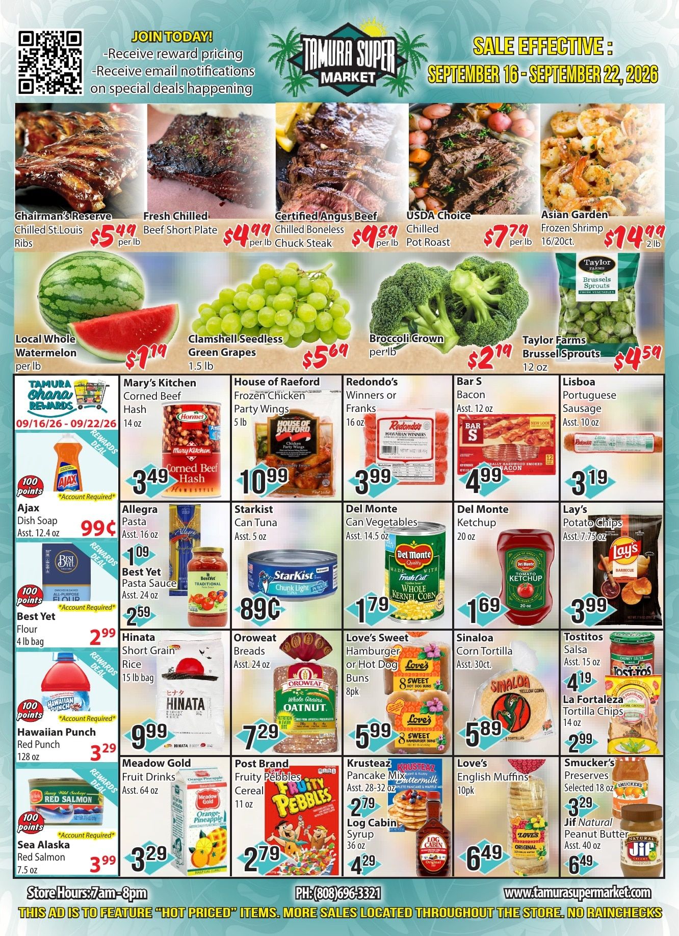 Tamura Super Market Weekly Ad September 16 - 22, 2026