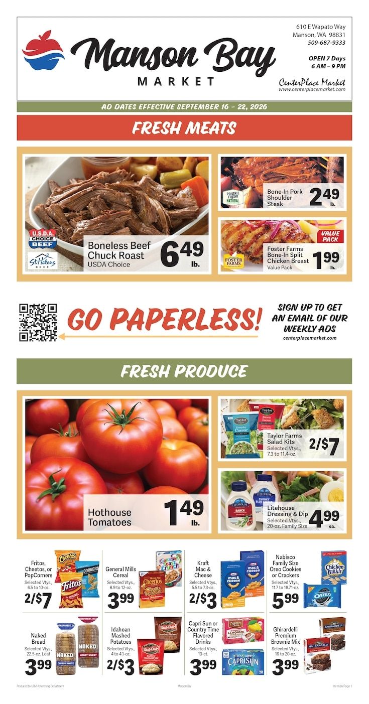 Manson Bay Market Weekly Ad September 16 - 22, 2026