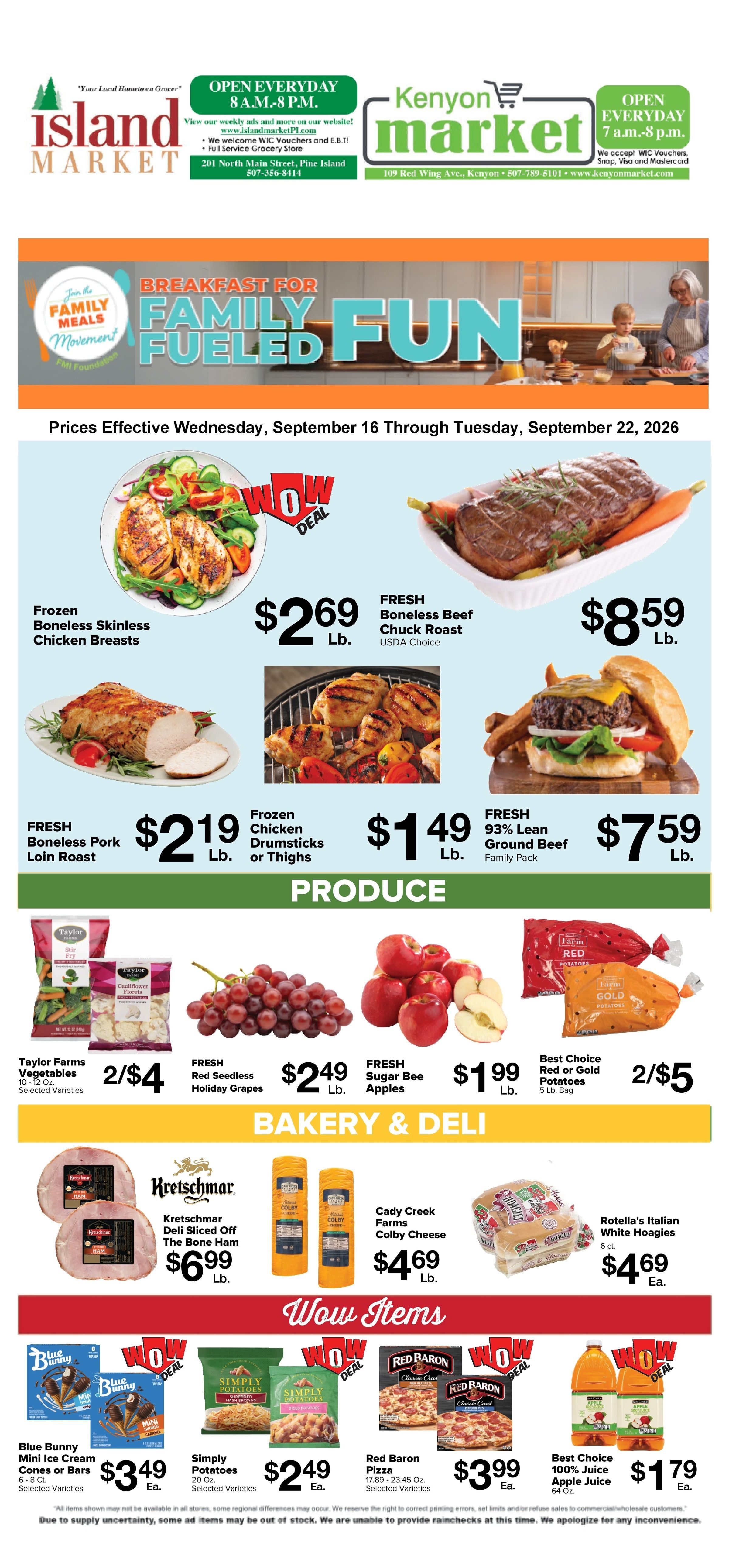 Kenyon Market Weekly Ad September 16 - 22, 2026