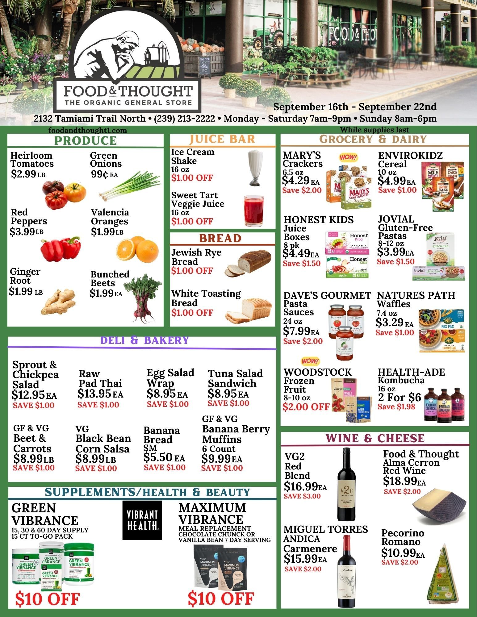 Food & Thought Weekly Ad September 16 - 22, 2026