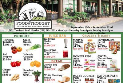 Food & Thought Weekly Ad September 16 - 22, 2026
